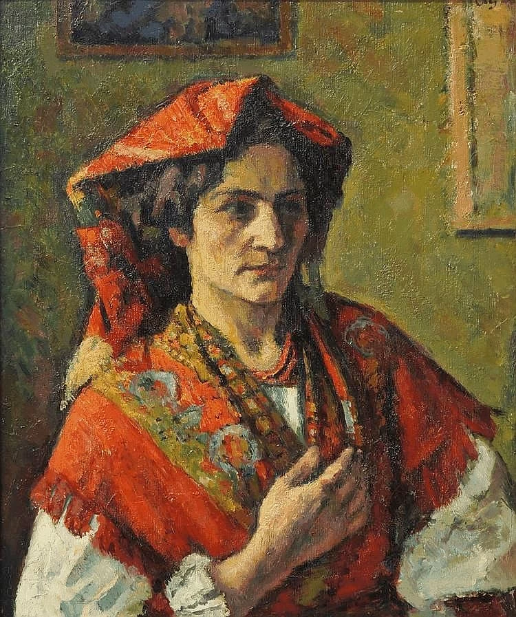 Charles Guérin - Busto di donna italiana con scialle